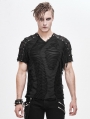 Black Gothic Punk Rock Short Sleeve T-Shirt for Men