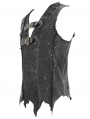 Black Gothic Punk Irregular Buckle Vest Top for Men