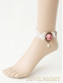 White Lace Flower Lolita Ankle Bracelet 