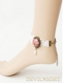 White Lace Flower Lolita Ankle Bracelet 