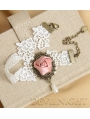 White Lace Flower Lolita Ankle Bracelet 