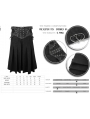 Black Gothic Punk Pleated Half Skirt for Men