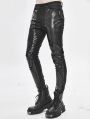 Black Gothic Punk Dark Patterned Suit Trousers for Men