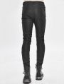 Black Gothic Punk Dark Patterned Suit Trousers for Men