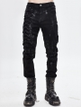 Black Gothic Punk Slim Long Pants for Men