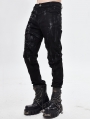 Black Gothic Punk Slim Long Pants for Men