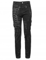 Black Gothic Punk Slim Long Pants for Men