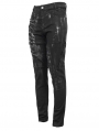 Black Gothic Punk Slim Long Pants for Men