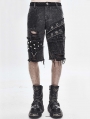 Gothic Punk Rock Rivet Short Jeans for Men