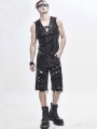 Gothic Punk Rock Rivet Short Jeans for Men