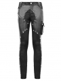 Black Gothic Punk Rock Rivet PU Leather Pants for Men