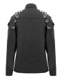 Black Gothic Punk Rivet Long Sleeve Shirt for Men