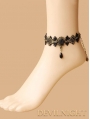 Black Vintage Lace Pendant Gothic Ankle Bracelet