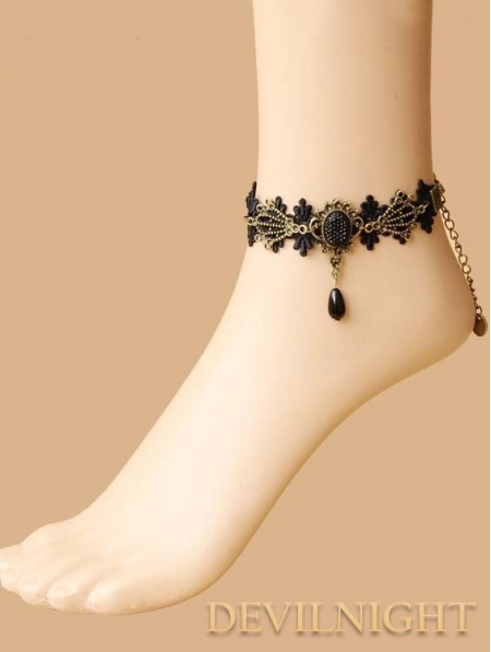 Black and Silver Glass Beads Foot Lace Harness – BRIN Project by Reshma