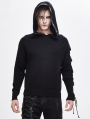 Black Gothic Punk Long Sleeve Hooded Sweater for Men