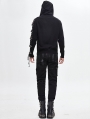 Black Gothic Punk Long Sleeve Hooded Sweater for Men