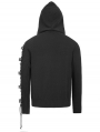 Black Gothic Punk Long Sleeve Hooded Sweater for Men