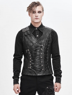 Gothic Punk Military Uniform Vest for Men 