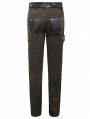 Brown Gothic Punk Do Old Style Rivets Trousers for Men
