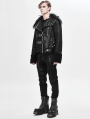 Black Gothic Punk Rock Short Winter Jacket for Men