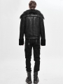 Black Gothic Punk Rock Short Winter Jacket for Men