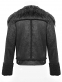 Black Gothic Punk Rock Short Winter Jacket for Men