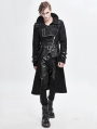 Black Gothic Punk Military Uniform Long Jacker for Men