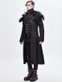 Black Gothic Punk Winter Warm Long Coat for Men