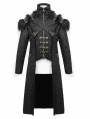 Black Gothic Punk Winter Warm Long Coat for Men