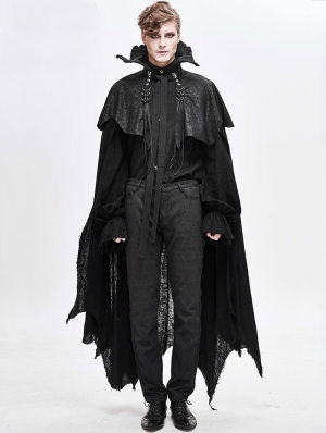 Black Halloween Gothic Vampire Irregular Long Cape for Men