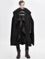 Black Gothic Irregular Winter Warm Long Cape for Men