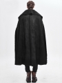 Black Gothic Irregular Winter Warm Long Cape for Men