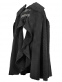 Black Gothic Irregular Winter Warm Long Cape for Men