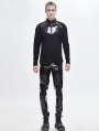 Black Gothic Punk Latex Long Pants for Men