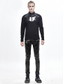 Black Gothic Punk Slim Latex Long Pants for Men