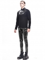 Black Gothic Punk Slim Latex Long Pants for Men