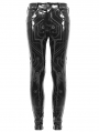 Black Gothic Punk Slim Latex Long Pants for Men