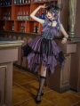 The Lust Irregular skirt hem Purple and Black Gothic Lolita JSK Dress