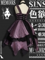 The Lust Irregular skirt hem Purple and Black Gothic Lolita JSK Dress
