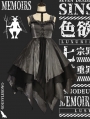 The Lust Irregular skirt hem Grey and Black Gothic Lolita JSK Dress
