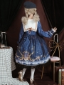 Flying butterflies Blue Preppy Style Long Sleeve Lolita OP Dress