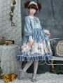 The holy song of Guardian Blue Long Sleeve Sweet Lolita OP Dress
