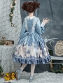 The holy song of Guardian Blue Long Sleeve Sweet Lolita OP Dress
