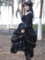 The light of day and night Gorgeous Hime Sleeve Black Gothic Lolita OP Dress Set
