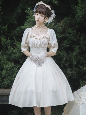 Carroll Manor Elegant Short Sleeve Classic Lolita OP Dress 