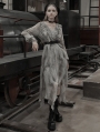 Grey Street Fashion Gothic Grunge Chiffon Irregular Long Dress