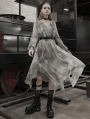 Grey Street Fashion Gothic Grunge Chiffon Irregular Long Dress