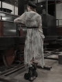Grey Street Fashion Gothic Grunge Chiffon Irregular Long Dress
