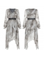 Grey Street Fashion Gothic Grunge Chiffon Irregular Long Dress