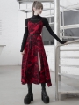 Red Street Fashion Gothic Grunge Slit Long Dress